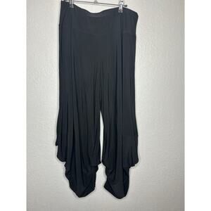 John Mark Black Gaucho Culotes Wide Leg High Waist CropStretch Black Size Medium